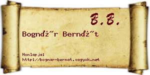 Bognár Bernát névjegykártya