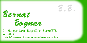 bernat bognar business card